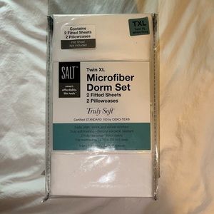 SALT Twin XL Microfiber Dorm Set 2 Fitted Sheets 2 Pillowcases